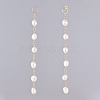 Natural Cultured Freshwater Pearl Dangle Earrings Sets EJEW-JE03827-4