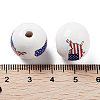Independence Day Theme Wood European Beads WOOD-M011-07G-3