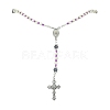 Glass Pearl Rosary Bead Necklace NJEW-TA00082-03-2