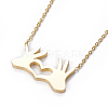 304 Stainless Steel Pendant Necklaces NJEW-O118-13-3