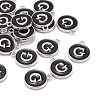 Platinum Plated Alloy Charms X-ENAM-S118-02G-P-4