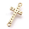 Brass Micro Pave Cubic Zirconia Links ZIRC-E152-43G-RS-2