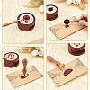 Brass Wax Seal Stamps with Rosewood Handle AJEW-WH0412-0192-3