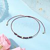Natural Round Garnet Beads Braided Bead Bracelets for Women BJEW-JB11655-05-1