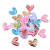50pcs Heart PVC & Plastic Sequin Shaker Cabochons KY-CJ0001-45-3