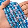 Spray Painted Crackle Glass Beads Strands CCG-Q001-10mm-19-5