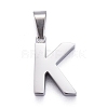Non-Tarnish 304 Stainless Steel Letter Pendants X-STAS-H127-K-P-1