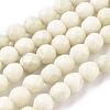 Natural Fossil Round Bead Strands G-O151-02-4mm-2