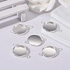 201 Stainless Steel Cabochon Connector Settings STAS-F191-15S-F-4