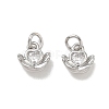 Brass Pave Clear Cubic Zirconia Charms CU-CBA6E4E-19P-E-1