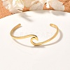 Ion Plating(IP) 304 Stainless Steel Cuff Bangles LS-BJEW-G611-01G-1