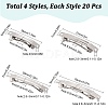 80Pcs 4 Styles Iron Hair Barrette Findings IFIN-SC0001-64-2