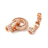 Rack Plating Brass Pave Clear Cubic Zirconia Round Fold Over Clasps KK-Q781-09A-RG-2