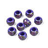 Flower Printed Opaque Acrylic Rondelle Beads SACR-S305-27-G04-1