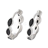 Brass Micro Pave Cubic Zirconia Huggie Hoop Earrings EJEW-K083-34P-A-5