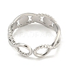 Tarnish Resistant 304 Stainless Steel Open Cuff Ring Components RJEW-A043-03P-3