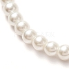 Vintage Painted Round Glass Pearl Beaded Necklace for Girl Women Mother NJEW-JN03665-01-3
