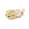 Brass Pave Natural White Shell Religion Pendants KK-S522-23G-C-2