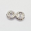 Rack Plating Rondelle Brass Grade A Rhinestone Spacer Beads RB-D300-S-2