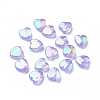 Plum AB color Plated Acrylic Heart Beads X-PL539-820-2