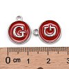 Platinum Plated Alloy Enamel Charms X-ENAM-S118-03G-P-3