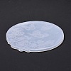 Flat Round with Flower & Butterfly Cup Mat Silicone Molds DIY-M034-29-5
