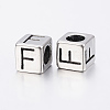 304 Stainless Steel Large Hole Letter European Beads STAS-H428-01AS-F-2
