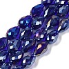Transparent Electroplate Glass Beads Strands EGLA-N013-T8mm-B07-1