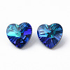 Heart Electroplated Glass Charms EGLA-N006-012-3