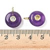 Natural Amethyst Flat Round Pendants G-H318-01G-11-3