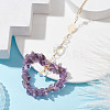 Heart Natural Amethyst Chip Pendant Drcorations HJEW-JM01651-01-3