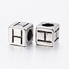 304 Stainless Steel Large Hole Letter European Beads STAS-H428-01AS-H-2