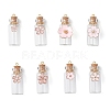 8Pcs Flower Glass Wish Bottle Pendants PALLOY-JF04568-1