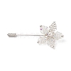 Glass Braided Bead Flower with Shell Pearl Lapel Pin JEWB-TA00004-1