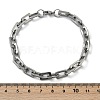 Tarnish Resistant Rectangle 201 Stainless Steel Chain Bracelets BJEW-N240-06P-5