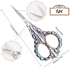 1Pc Peach Blossom Stainless Steel Scissors AJEW-SC0002-78A-2