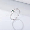 Evil Eye 925 Sterling Silver Micro Pave Cubic Zirconia Finger Rings for Women FS-WG42376-04-1