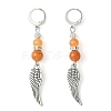 Natural Mixed Gemstone Beaded Dangle Leverback Earrings EJEW-JE05320-2