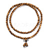 4-Loop Wrap Style Buddhist Jewelry WOOD-N010-021-3