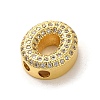 Brass Micro Pave Clear Cubic Zirconia Charms ZIRC-C009-01G-O-2