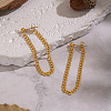 Minimalist Curb Chain Tassel 304 Stainless Steel Stud Earrings UW3398-4
