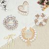 4Pcs 4 Styles Alloy Rhinestone Brooches for Clothes JEWB-CN0001-06-7