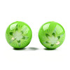 Flower Opaque Resin Beads RESI-T054-001E-2