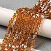 Transparent Electroplate Glass Beads Strands EGLA-A039-T4mm-B28-4