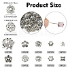 100Pcs 10 Styles Tibetan Style Bead Caps TIBE-YW0001-88-2