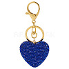 Handmade Polymer Clay Rhinestone Heart Keychains KEYC-TAC00068-02-1