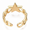 Brass Enamel Cuff Rings RJEW-N035-009-NF-4
