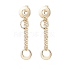 304 Stainless Steel Flat Round Tassel Stud Earrings EJEW-JE06883-1