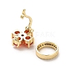 Brass with Cubic Zirconia Fold Over Clasps KK-G484-01A-G-3
