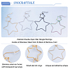 Unicraftale 4 Pairs 4 Colors Interlock Double Open Star Dangle Earrings STAS-UN0034-81-4